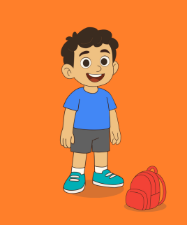 Dj with his red packback